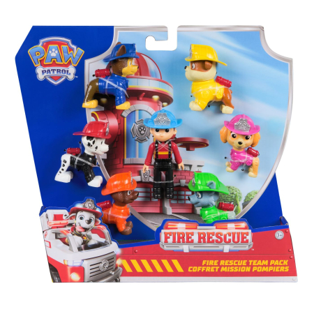 Jucarii - PATRULA CATELUSILOR FIRE RESCUE SET 7 FIGURINE