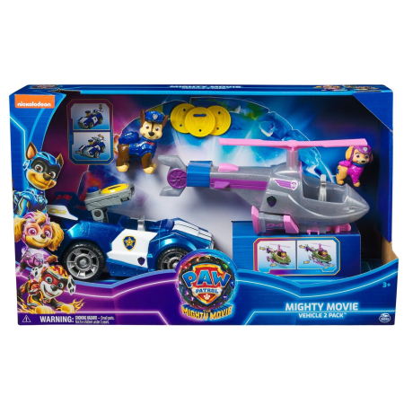 Jucarii - PATRULA CATELUSILOR MIGHTY MOVIE SET 2 VEHICULE