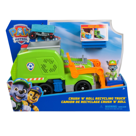 Masinute, Motociclete, Elicoptere, Avioane - PATRULA CATELUSILOR ROCKY SI CAMIONUL DE RECICLARE CRUSH N ROLL
