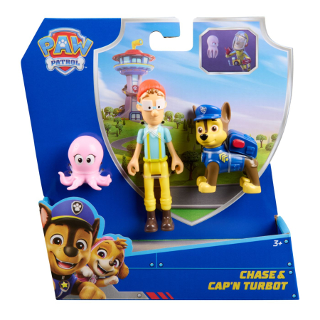 Jucarii - PATRULA CATELUSILOR SET 3 FIGURINE CHASE SI CAPITANUL TURBOT