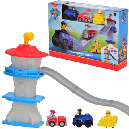 Jucarii - PATRULA CATELUSILOR SET DE JOACA TURN MINI DELUXE CU FIGURINE SI MASINUTE