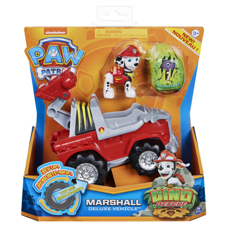 Jucarii - PATRULA CATELUSILOR SET VEHICUL CU CATELUS MARSHALL SI FIGURINA DINO SURPRIZA