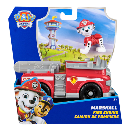 Jucarii - PATRULA CATELUSILOR SET VEHICUL DE BAZA MASINA DE POMPIERI SI FIGURINA MARSHALL