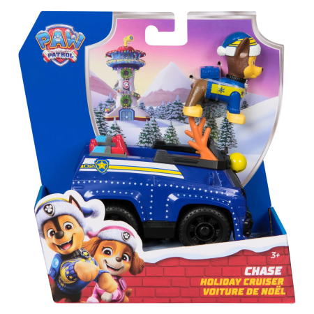 Jucarii - PATRULA CATELUSILOR VEHICUL SI FIGURINA CHASE CU ACCESORII DE CRACIUN
