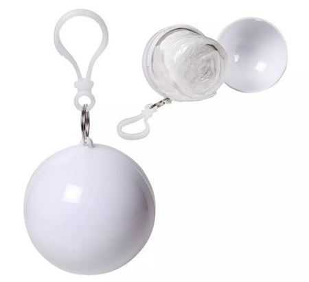 Alte accesorii copii - Pelerina de ploaie in bila breloc(Alb)
