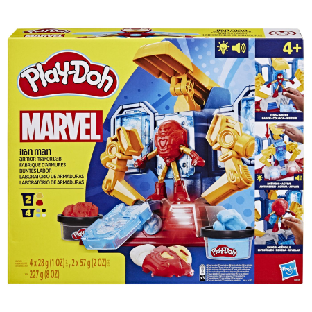 Figurine cu eroi si personaje - PLAY DOH IRON MAN LABORATORUL DE ARMURA