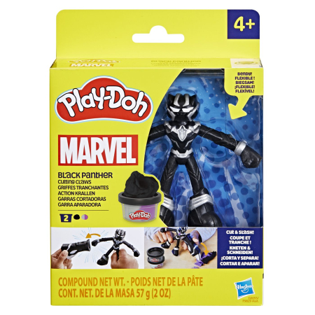 Figurine cu eroi si personaje - PLAY-DOH MARVEL FIGURINA FLEXIBILA CU ACCESORII BLACK PANTHER 10CMt