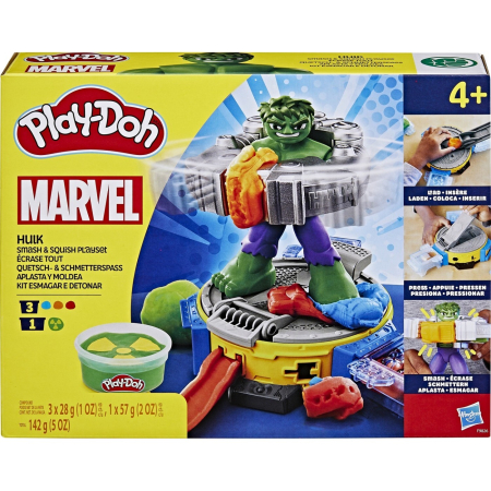 Figurine cu eroi si personaje - PLAY DOH MARVEL SET HULK LOVESTE SI ZDROBESTE