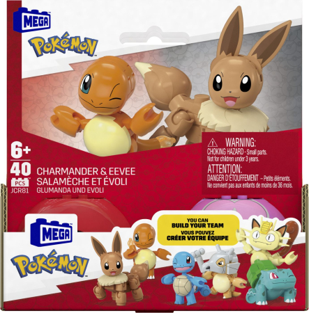 Seturi de construcție și cuburi - POKEMON MEGA SET DOUA BILE CHARMANDER SI EEVEE 40 PIESE
