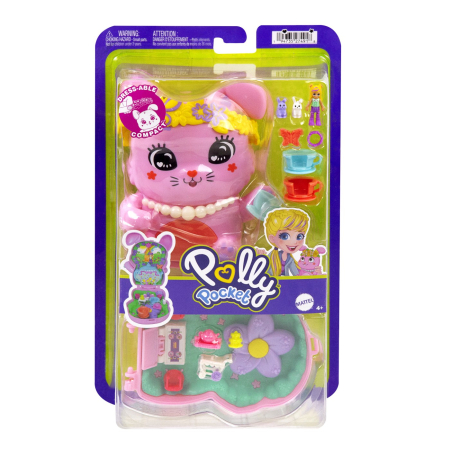 Jucarii si accesorii fetite - POLLY POCKET SET GENTUTA ANIMALUT IEPURAS LA PETRCERE CU ACCESORII