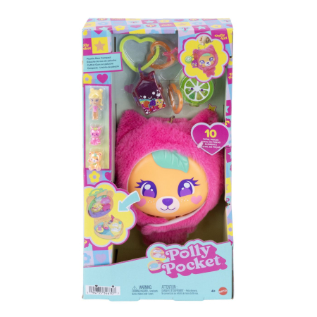 Papusi si accesorii - POLLY POCKET SET GENTUTA ANIMALUT URSULET ROZ CU ACCESORII