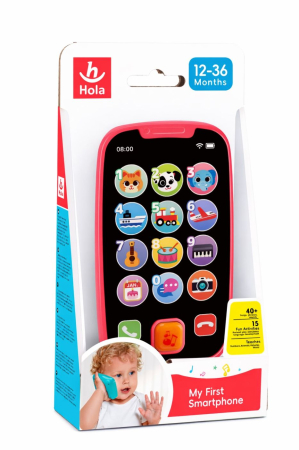 Jucarii pentru bebelusi - PRIMUL MEU TELEFON SMART ROZ CU MUZICA SI LUMINI