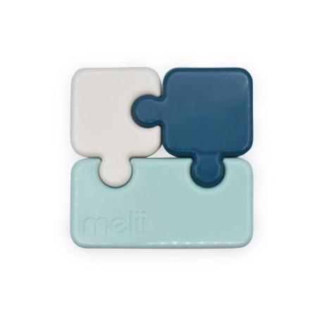 Accesorii hrănire bebeluși - RECIPIENT HRANA BEBE MODEL PUZZLE, MELII LUXE, BLEUMARIN IVOIRE MENTA