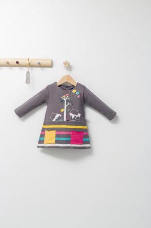 Rochii și fuste copii - Rochita pentru fetite Colorful autum, Tongs baby - Gri