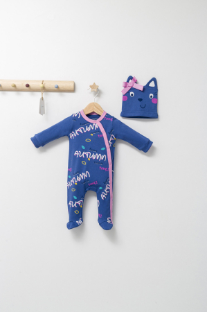 Body-uri și salopete bebeluși - Salopeta cu caciulita pentru bebelusi Colorful autum, Tongs baby - Albastru