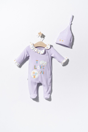 Body-uri și salopete bebeluși - Salopeta cu caciulita pentru bebelusi Pisicute, Tongs baby