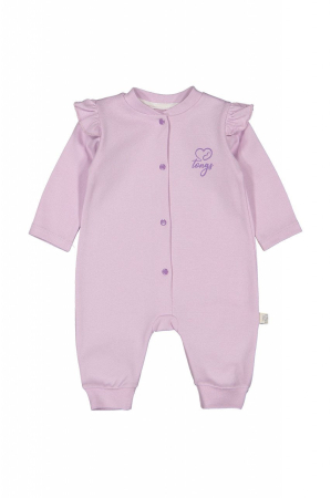 Haine copii - Salopeta cu maneca lunga si volanas nou nascut LILA, Tongs baby