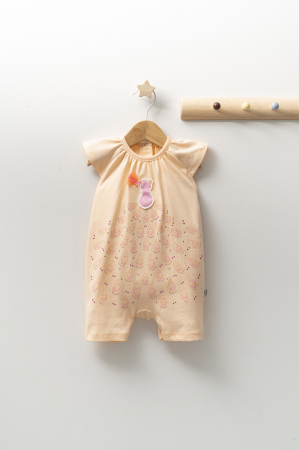 Body-uri și salopete bebeluși - Salopeta de vara pentru bebelusi Peacock, Tongs baby - Somon