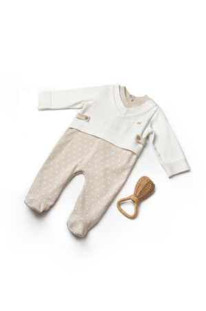 Haine copii - Salopeta eleganta TeddyBear, BabyCosy, 100% bumbac organic