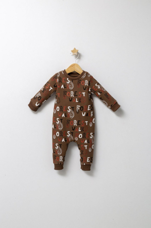 Body-uri și salopete bebeluși - Salopeta pentru bebelusi de iarna Forest, Tongs baby, baietei - Maro