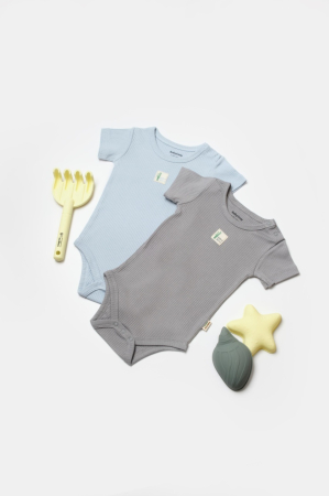Haine copii - Set 2 body Bamboo, blue, BabyCosy, 50% bumbac+50%bambus