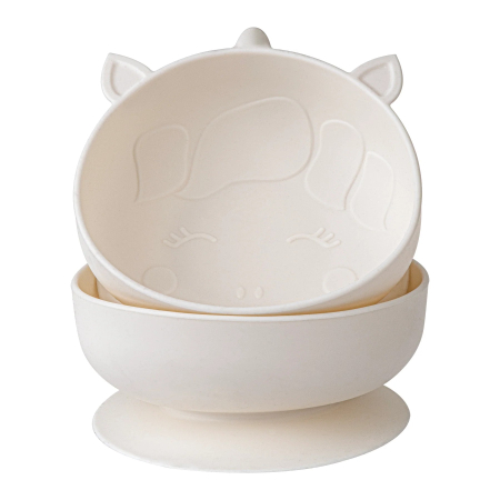 Accesorii hrănire bebeluși - SET 2 CASTRONELE CU VENTUZA SILICON MELII LUXE, MODEL UNICORN