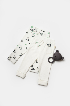 Seturi și compleuri copii - Set 2 pantaloni Panda, BabyCosy, 50%bumbac+50% bambus