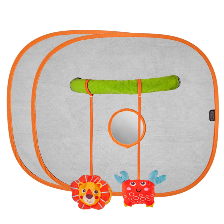 Carucioare - Set 2 parasolare cu jucarii si oglinda, BabyJem, 44x37 cm