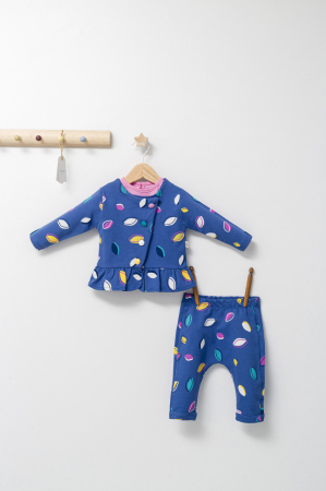 Seturi și compleuri copii - Set 2 piese cu bluzita cu volan si pantalonasi pentru fetite Colorful autum, Tongs baby - Albastru