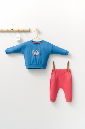 Seturi și compleuri copii - Set 2 piese cu bluzita si pantalonasi de trening Monster, Tongs baby