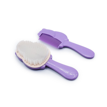 Accesorii hrănire bebeluși - SET 2 PIESE PIEPTAN+PERIE BEBE, MELII, MODEL PISICA