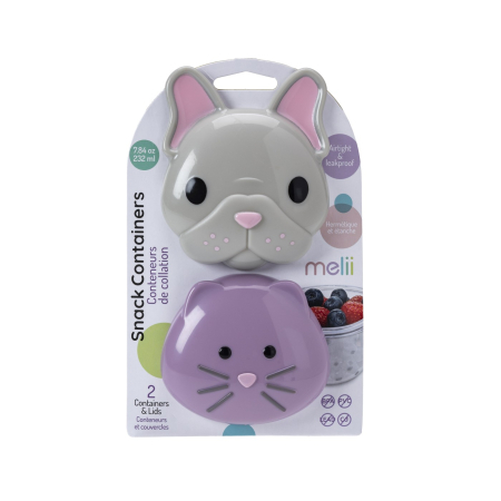 Accesorii hrănire bebeluși - SET 2 RECIPIENTE HRANA BEBE, MELII, MODEL BULLDOGu0026CAT