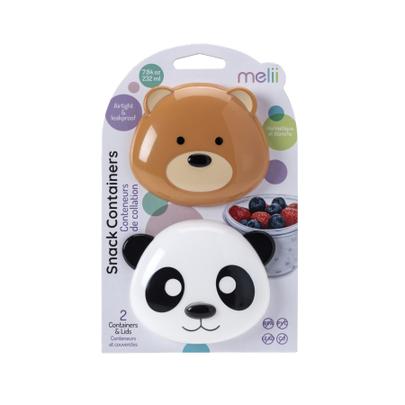 Accesorii hrănire bebeluși - SET 2 RECIPIENTE HRANA BEBE, MELII, MODEL PANDAu0026BEAR