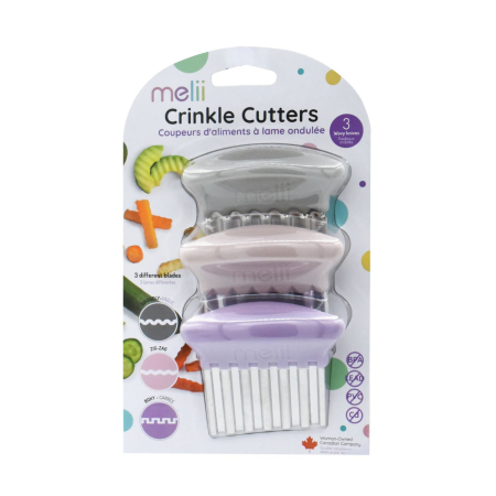 Accesorii hrănire bebeluși - SET 3 CUTITE PENTRU GUSTARI, MELII, ROZ MOV GRI