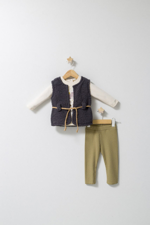 Seturi și compleuri copii - Set 3 piese: pantaloni, bluzita si vestuta eleganta pentru bebelusi Fun Penguin, Tongs baby