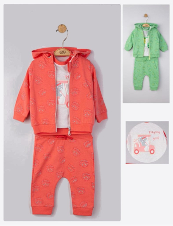 Seturi și compleuri copii - Set 3 piese: pantaloni, tricou si hanorac pentru bebelusi, Tongs baby