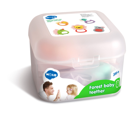 Jucarii pentru bebelusi - SET 5 JUCARII PENTRU DENTITIE IN CUTIE FOREST BABY