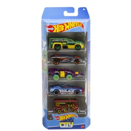 Masinute, Motociclete, Elicoptere, Avioane - SET 5 MASINI HOT WHEELS CITY