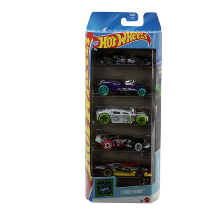 Masinute, Motociclete, Elicoptere, Avioane - SET 5 MASINI HOT WHEELS CYBER NOIR