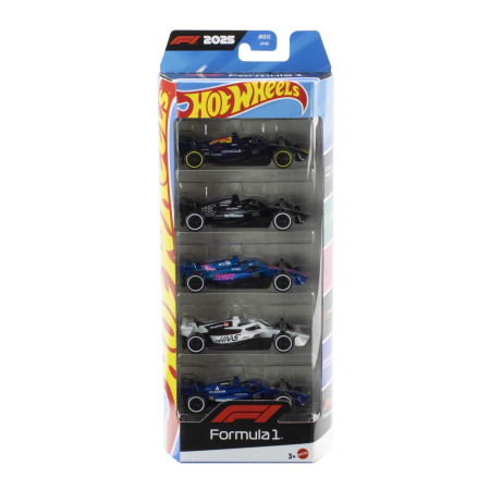 Masinute, Motociclete, Elicoptere, Avioane - SET 5 MASINI HOT WHEELS FORMULA 1 2025