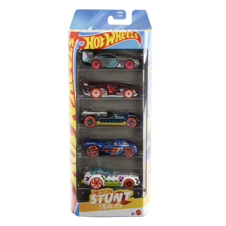 Masinute, Motociclete, Elicoptere, Avioane - SET 5 MASINI HOT WHEELS STUNT TRACKS