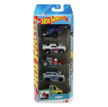 Masinute, Motociclete, Elicoptere, Avioane - SET 5 MASINI HOT WHEELS TOONED
