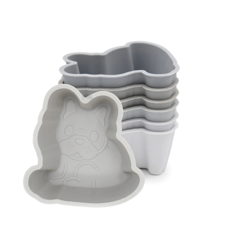 Accesorii hrănire bebeluși - SET 6 FORME DE GATIT SILICON, MELII, MODEL BULLDOG