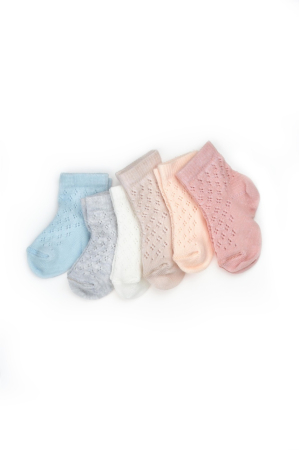 Șosete și dresuri copii - Set 6 perechi ciorapi nou-născut, mix, BabyCosy