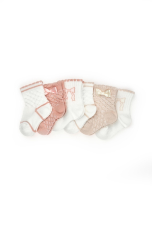 Șosete și dresuri copii - Set 6 perechi ciorapi nou-născut, powder, BabyCosy