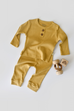 Seturi și compleuri copii - Set bluzita cu maneca lunga si pantaloni lungi din bumbac organic si modal - Sofran BabyCosy