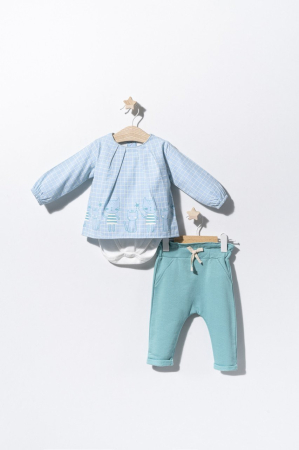 Seturi și compleuri copii - Set bluzita de vara cu pantalonasi pentru bebelusi Cats, Tongs baby