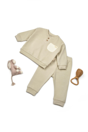 Seturi și compleuri copii - Set bluzita si pantaloni COOL cu buzunar - Verde, BabyCosy