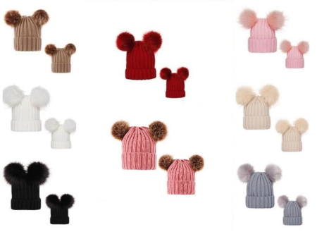 Șepci, căciuli și accesorii de iarnă - Set caciuli mama copil Drool (Culoare: Negru)