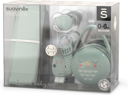 Accesorii hrănire bebeluși - Set cadou BONHOMIA 4 piese, menta, Suavinex
